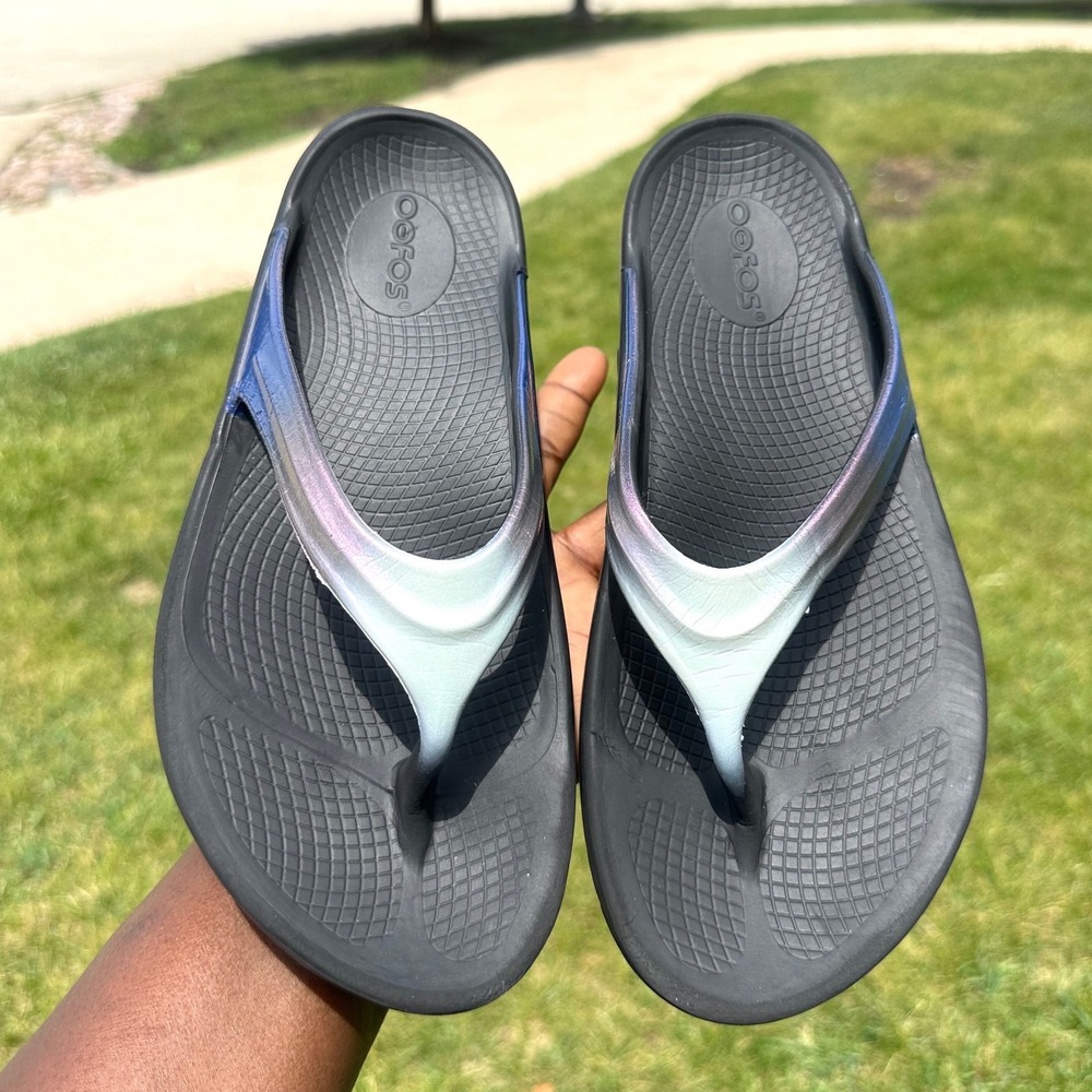 OOFOS OOlala Women's Luxe Limited Edition Thong Comfort Sandals Size 7 Calypso - Picture 5 of 13